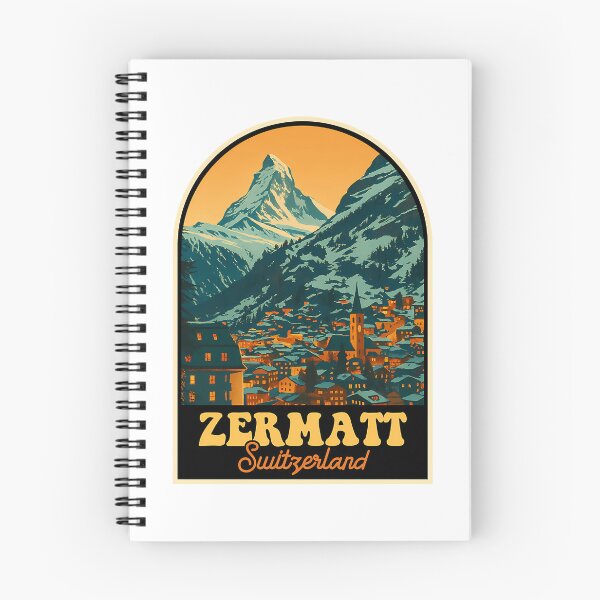 Item preview, Zermatt Vintage Travel Poster  Matterhorn  Swiss Alpine Village Illustration designed and sold by sailtonfg.