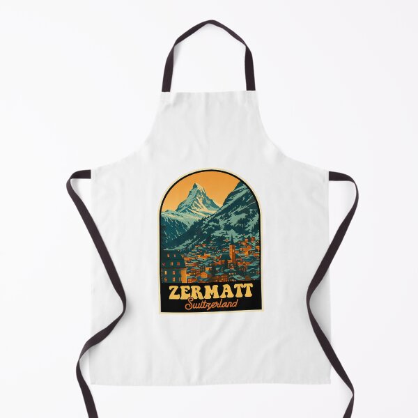 Item preview, Zermatt Vintage Travel Poster  Matterhorn  Swiss Alpine Village Illustration designed and sold by sailtonfg.