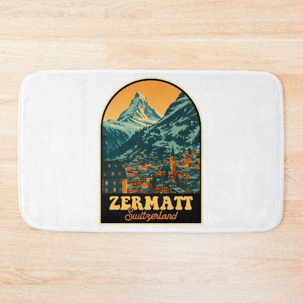 Item preview, Zermatt Vintage Travel Poster  Matterhorn  Swiss Alpine Village Illustration designed and sold by sailtonfg.