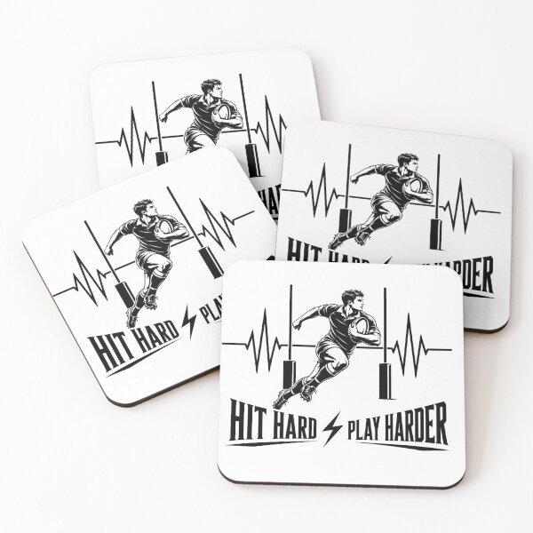 Item preview, Rugby Hit Hard Play Harder | Rugby Heartbeat Design For Rugby Player designed and sold by StyxIND.