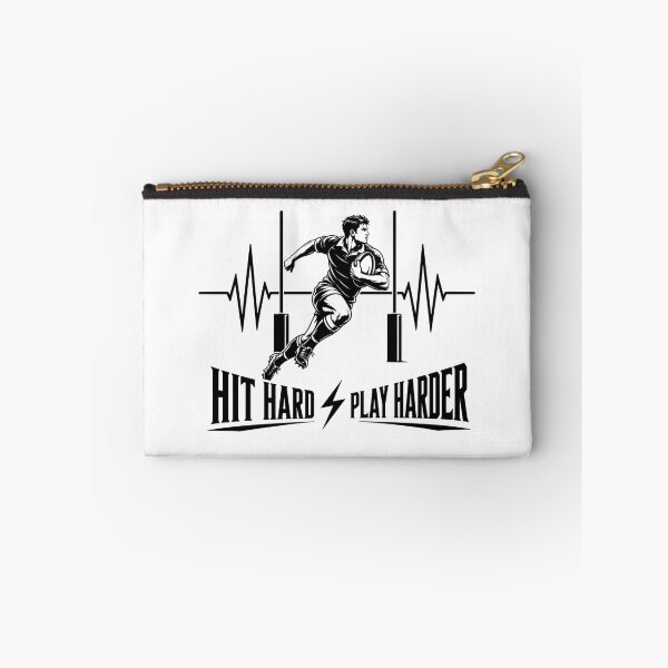Item preview, Rugby Hit Hard Play Harder | Rugby Heartbeat Design For Rugby Player designed and sold by StyxIND.