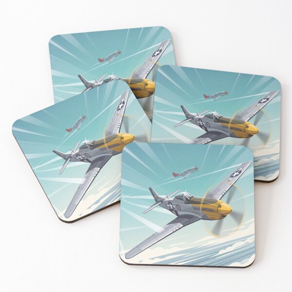 Item preview, P-51 Mustang Banking Vector Illustration designed and sold by Airpower Art.