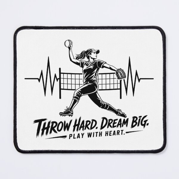 Item preview, Softball Throw Hard Dream Big | Softball Heartbeat Design For Softball Player designed and sold by StyxIND.