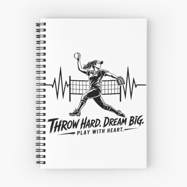 Item preview, Softball Throw Hard Dream Big | Softball Heartbeat Design For Softball Player designed and sold by StyxIND.