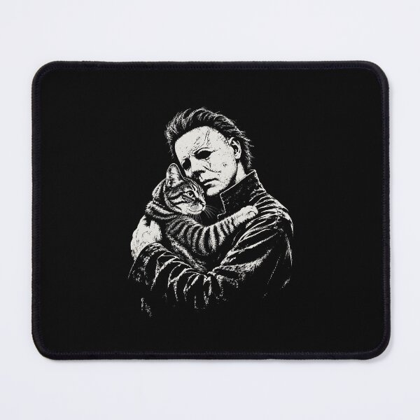 Item preview, Michael-Myers Inspired Holding Cat Wholesome Horror Graphic designed and sold by DeLafroozdesign.