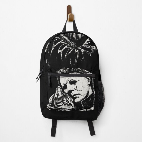 Item preview, Michael-Myers Inspired Holding Cat Wholesome Horror Graphic designed and sold by DeLafroozdesign.