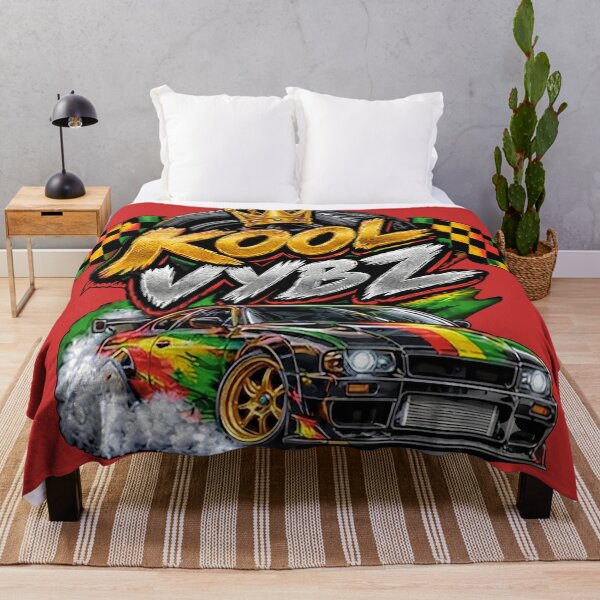 Item preview, Kool Vybz: Reggae Drifting Car with Gold Crown and Checkered Flags designed and sold by digitalbob60.