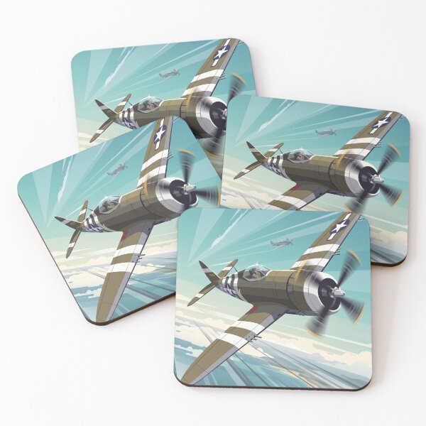 Item preview, P-47 Thunderbolt Banking Vector Illustration designed and sold by Airpower Art.