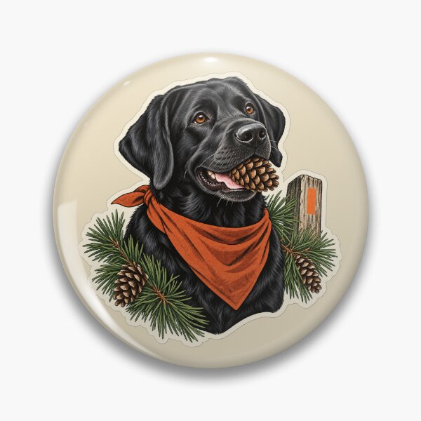 Item preview, Black Lab Pinecone Trail Scout designed and sold by WaynesCave.