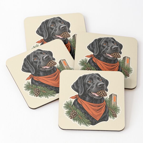 Item preview, Black Lab Pinecone Trail Scout designed and sold by WaynesCave.