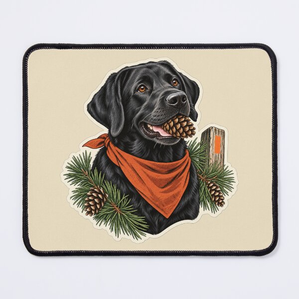 Item preview, Black Lab Pinecone Trail Scout designed and sold by WaynesCave.