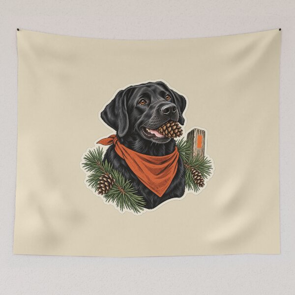 Item preview, Black Lab Pinecone Trail Scout designed and sold by WaynesCave.