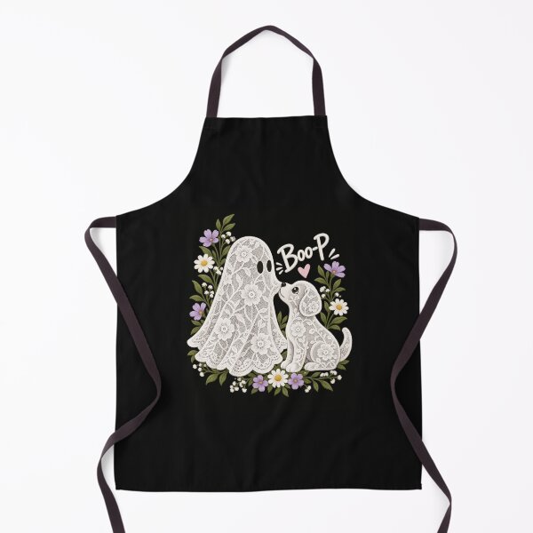 Item preview, Cute Lace Ghost and Puppy Boo-P Floral Spooky Dog Lover Design designed and sold by AnimeSH9.