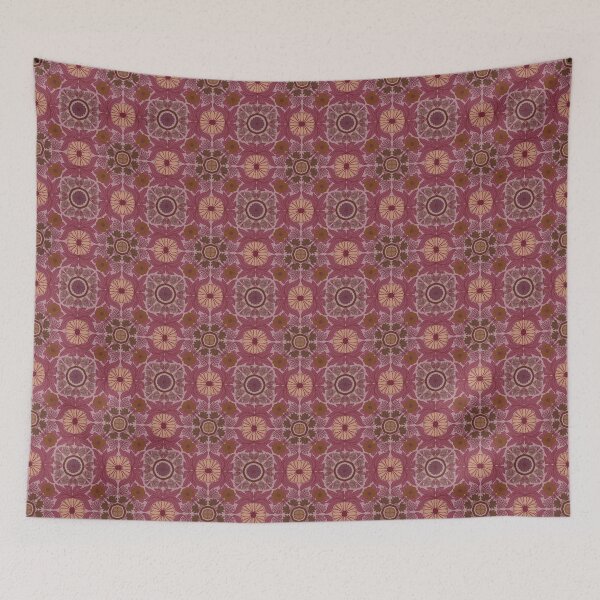 Item preview, Art deco floral tile. Purple and rose designed and sold by LeelaLab.