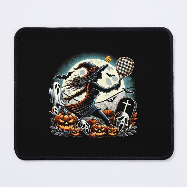 Item preview, Spooky Dink Pickleball Halloween Witch Playing Jackolantern designed and sold by ZariahNey.