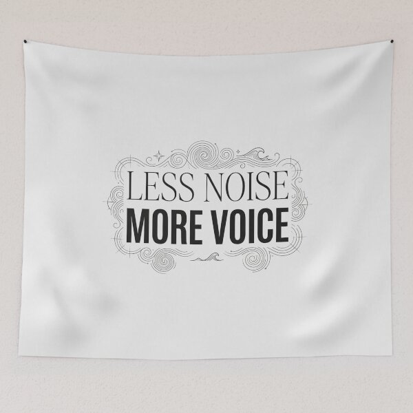 Item preview, Less Noise More Voice Minimal Typography Quote Art designed and sold by Fine-Arts-Lab.