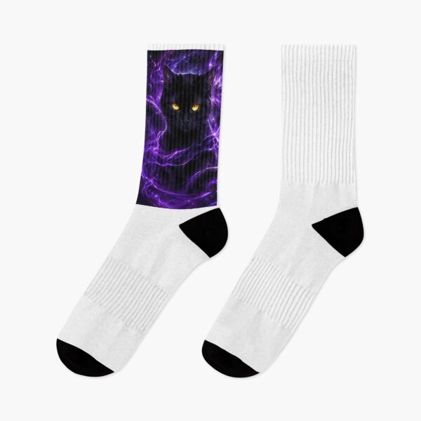 Item preview, Mystical Black Cat in Purple Cosmic Magic Energy designed and sold by PurrfectHome.