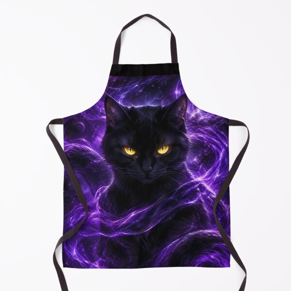 Item preview, Mystical Black Cat in Purple Cosmic Magic Energy designed and sold by PurrfectHome.