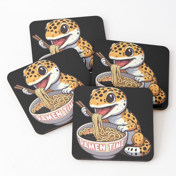 Item preview, Cute Gecko Eating Ramen Bowl Noodles Art designed and sold by Grahaniel.