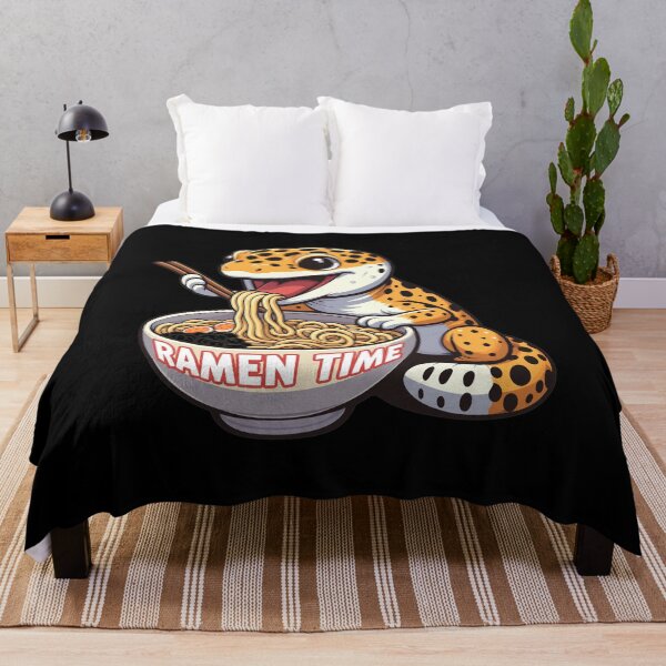 Item preview, Cute Gecko Eating Ramen Bowl Noodles Art designed and sold by Grahaniel.