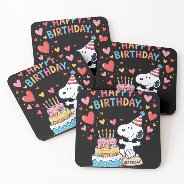 Item preview, Snoopy Happy Birthday Cake Celebration Art designed and sold by Grahaniel.