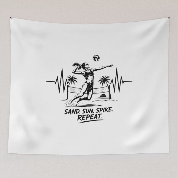Item preview, Beach volleyball player in action, capturing the energy, teamwork, and competitive spirit of the game under the sun.  designed and sold by StyxIND.