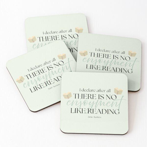 Item preview, Jane Austen Quote – Pride & Prejudice – "No Enjoyment Like Reading" with Illustration designed and sold by cheekymare.