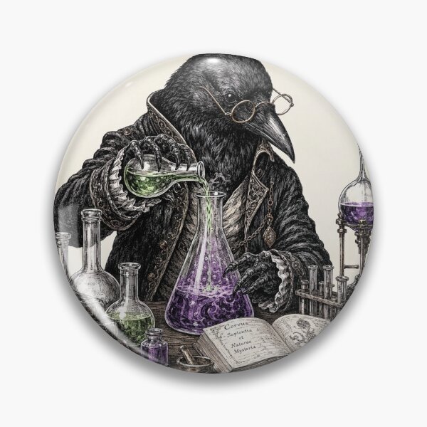Item preview, Dark Academia Raven Chemist Alchemy Science Potion designed and sold by CoolCrazyChaos.