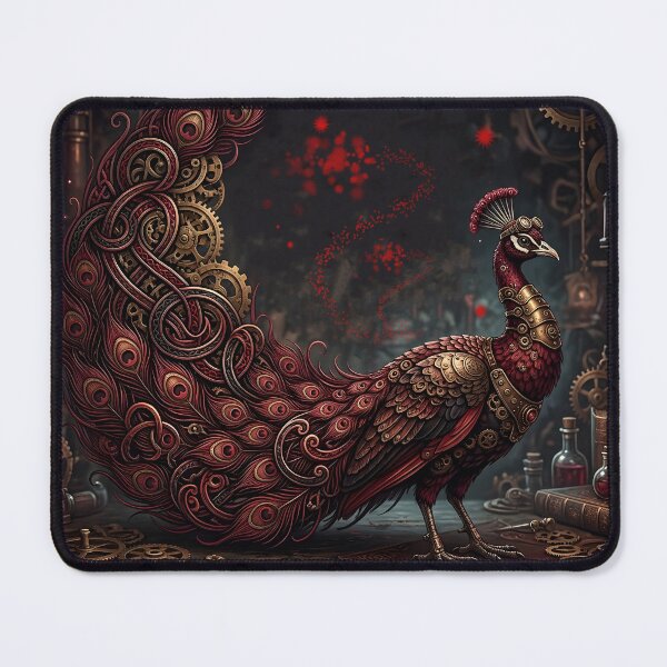 Item preview, Crimson Steampunk Peacock designed and sold by nicky2342.