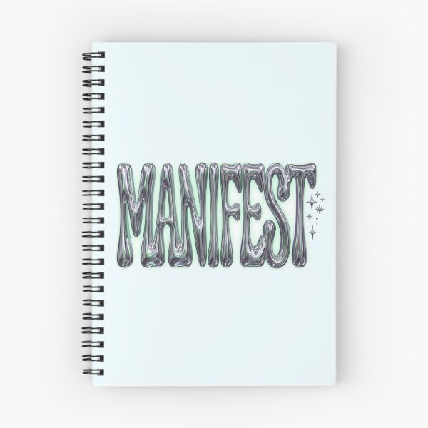 Item preview, Manifest Y2K Liquid Chrome Typography Quote Art designed and sold by Fine-Arts-Lab.