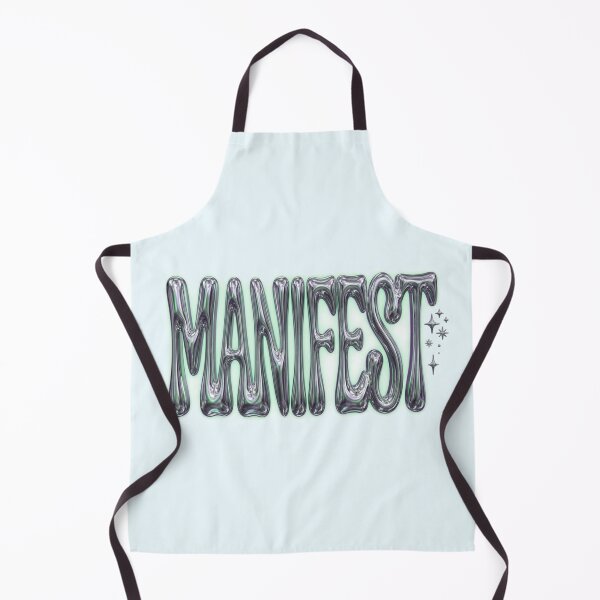 Item preview, Manifest Y2K Liquid Chrome Typography Quote Art designed and sold by Fine-Arts-Lab.