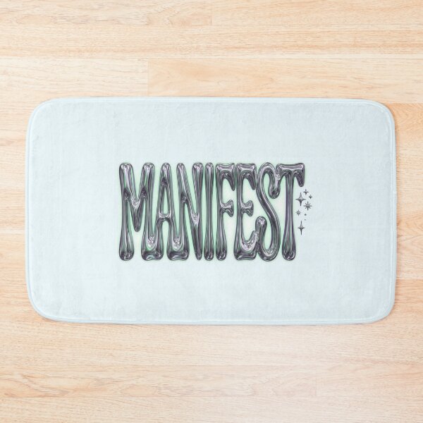 Item preview, Manifest Y2K Liquid Chrome Typography Quote Art designed and sold by Fine-Arts-Lab.