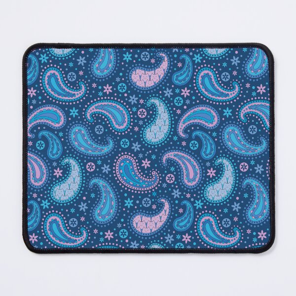 Item preview, Happy Cats Paisley Pattern Blue Pink designed and sold by Pinkdeer Designs.