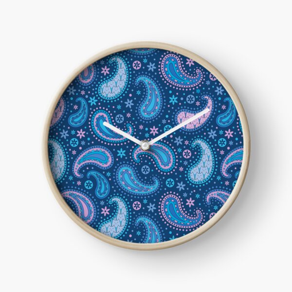 Item preview, Happy Cats Paisley Pattern Blue Pink designed and sold by Pinkdeer Designs.