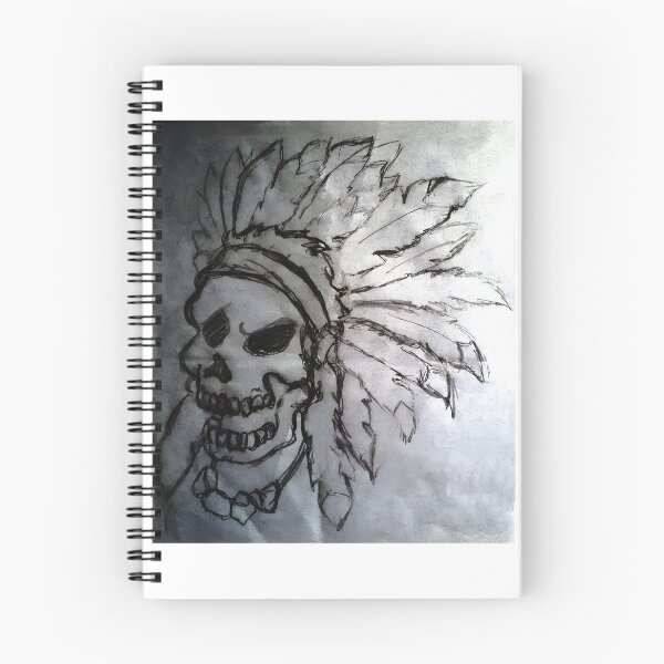 Item preview, Native American Inspired Skull Art with Tribal Patterns and Feather Details designed and sold by Indigenous  Art.