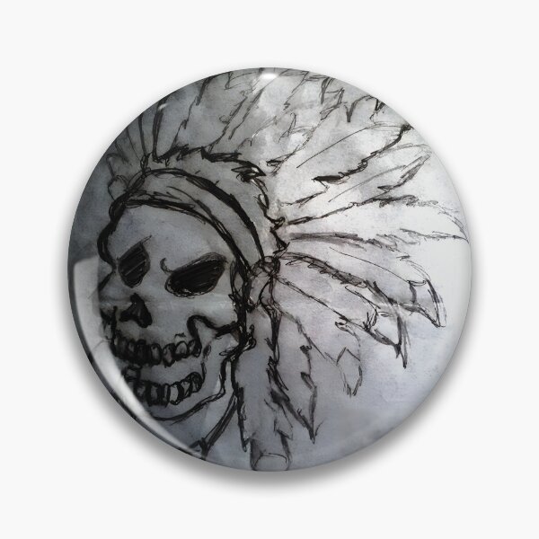 Item preview, Native American Inspired Skull Art with Tribal Patterns and Feather Details designed and sold by Indigenous  Art.