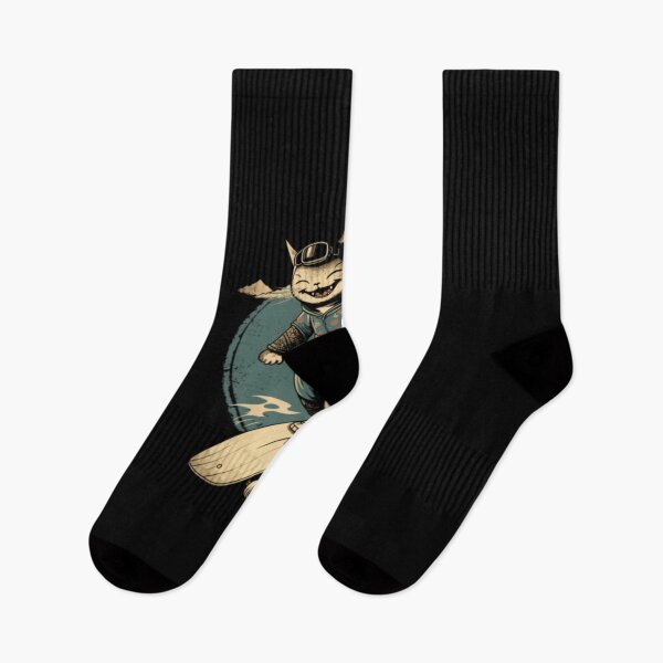 Item preview, Retro Japanese Samurai Cat Skateboarding Graphic designed and sold by RosalynnShacke.