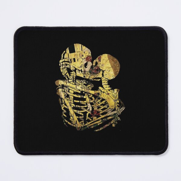 Item preview, Artistic Golden Mosaic Skeleton Couple Embrace designed and sold by BrunoLamou.
