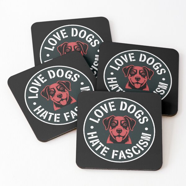Item preview, Love Dogs hate Fascism - Political Statement Design designed and sold by LoFizzy.