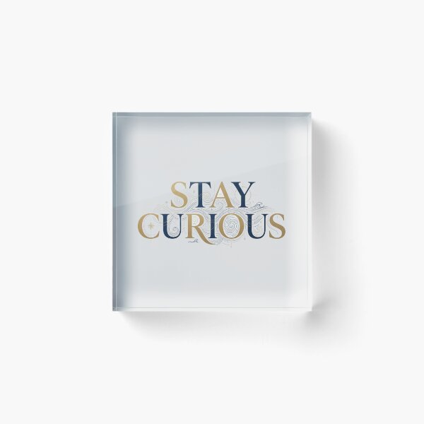 Item preview, Stay Curious Compass Typography Quote Art designed and sold by Fine-Arts-Lab.
