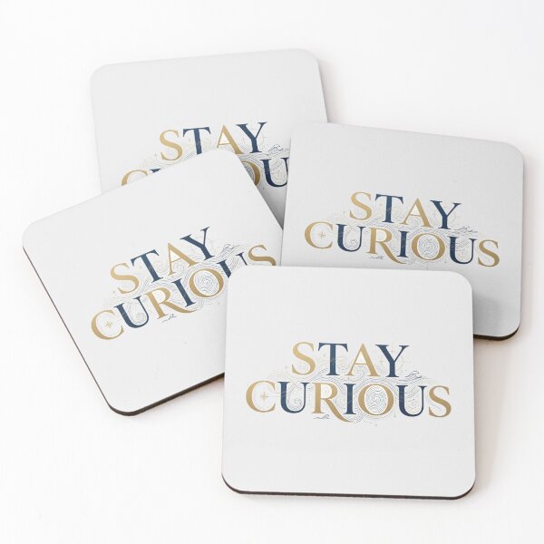 Item preview, Stay Curious Compass Typography Quote Art designed and sold by Fine-Arts-Lab.
