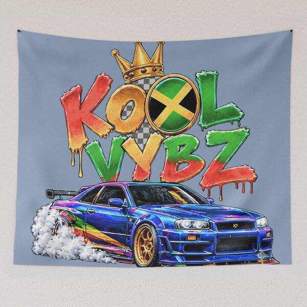 Item preview, Kool Vybz Jamaican Streetwear Drift Car Graffiti Art designed and sold by digitalbob60.