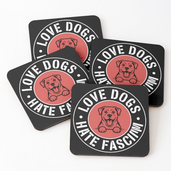 Item preview, Love Dogs hate Fascism - Political Statement Design designed and sold by LoFizzy.