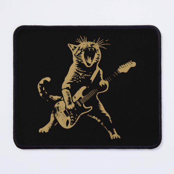 Item preview, Rocker Cat Playing Electric Guitar Rock Animal Graphic designed and sold by lilLilaBat.