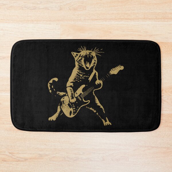 Item preview, Rocker Cat Playing Electric Guitar Rock Animal Graphic designed and sold by lilLilaBat.