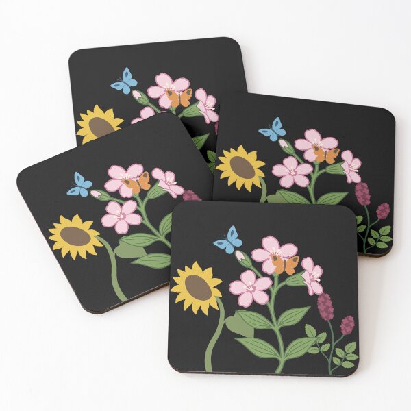 Item preview, Colorful flowers with sunflowers and butterflies designed and sold by Sir-Freaky.