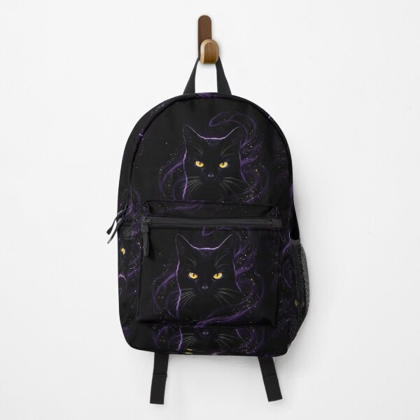 Item preview, Mystical Black Cat with Purple Magic Aura designed and sold by PurrfectHome.