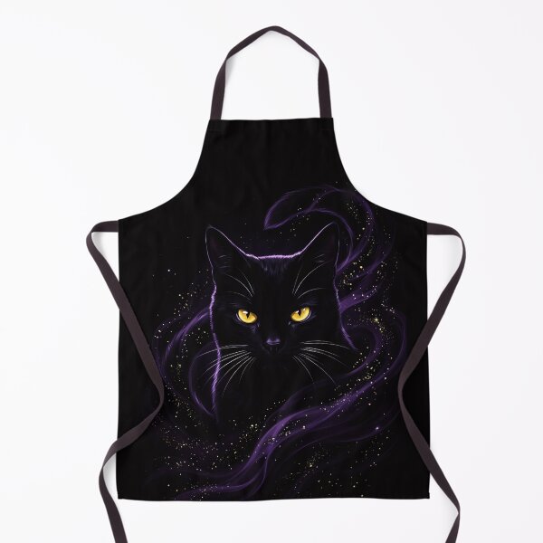 Item preview, Mystical Black Cat with Purple Magic Aura designed and sold by PurrfectHome.