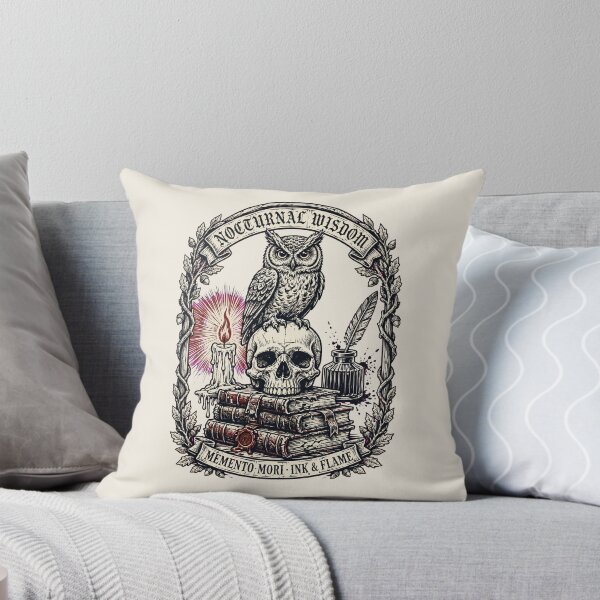 Item preview, NOCTURNAL WISDOM - Gothic Owl Skull Linocut Dark Academia designed and sold by Aisha Reda.