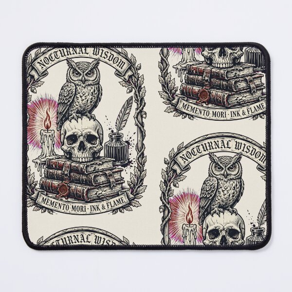 Item preview, NOCTURNAL WISDOM - Gothic Owl Skull Linocut Dark Academia designed and sold by Aisha Reda.